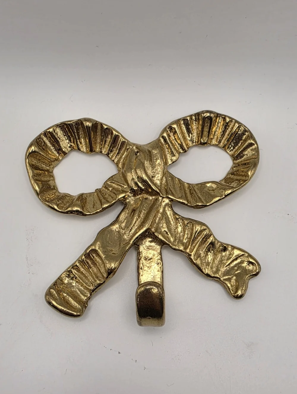 Gold Brass Bow-Knot Wall Hook Coquette Cottagecore Decor Vintage Boho